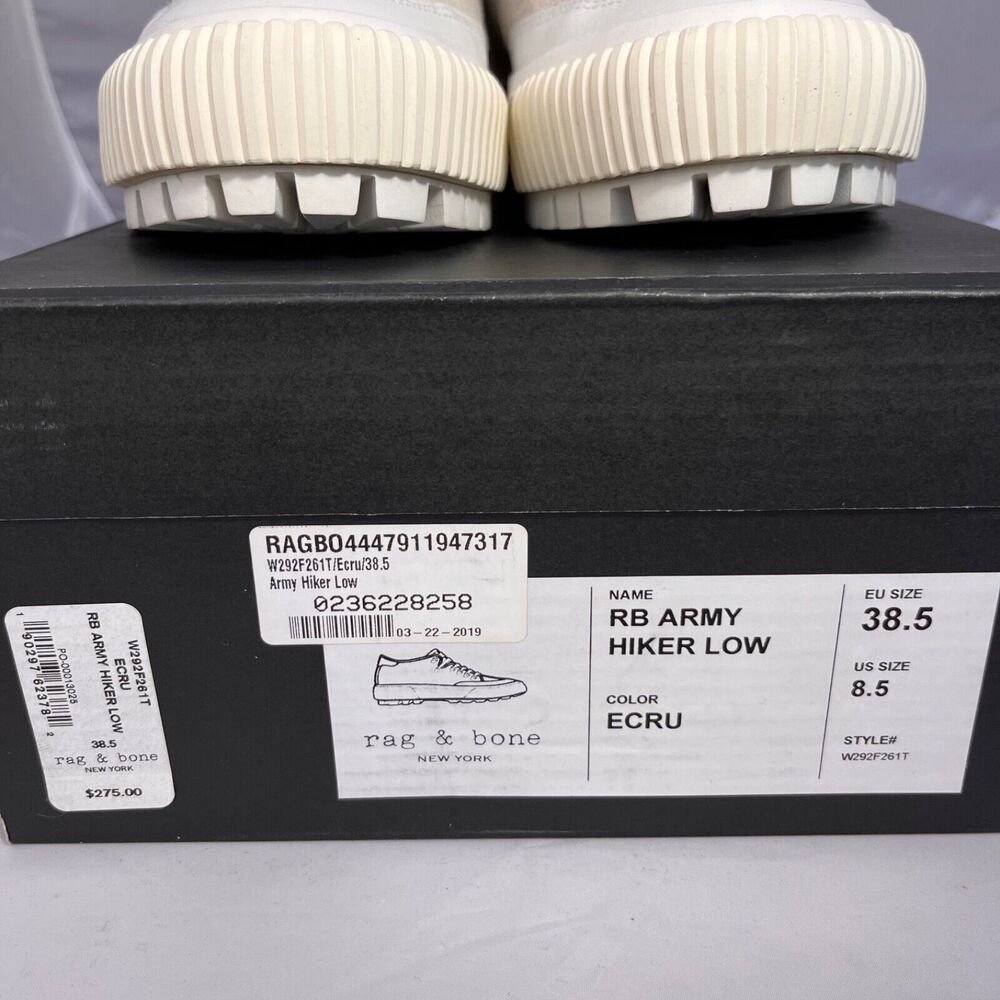 RAG & BONE RB Army Hiker Low In Ecru Size: EU-38.5/US 8.5 (Runs a little small) - Picture 13 of 16